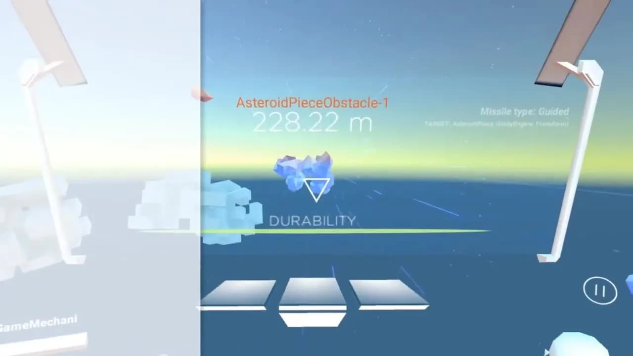 UI menu VR dan prototipe game mobile yang dibangun di Unity.